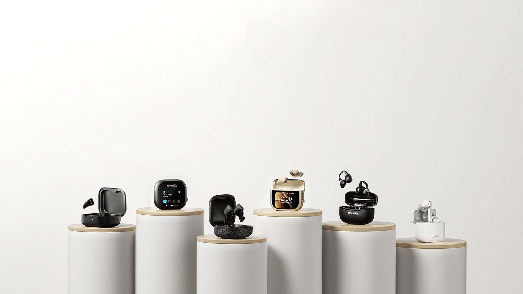 The Cearvol product family on display pedestals